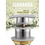 Elghansa Waste Systems WBT-115 Донный клапан 1 1/4" для раковины без перелива Click-Clack, SquareLine, хром