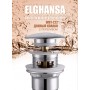 Elghansa Waste Systems WBT-222 Донный клапан 1 1/4" для раковины с переливом Click-Clack, SoftLine, хром