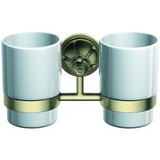 KORDI Luzerne KD 7502 Bronze Двойной металлический держатель со стаканами, бронза/керамика